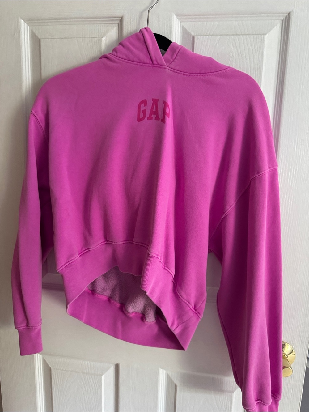 GAP Hot Pink Cropped Hoodie Sweatshirt